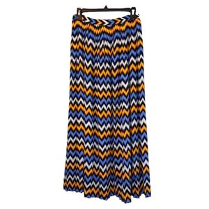 Michael Kors Bold Chevron Pleated Maxi Skirt With Slit Size XS